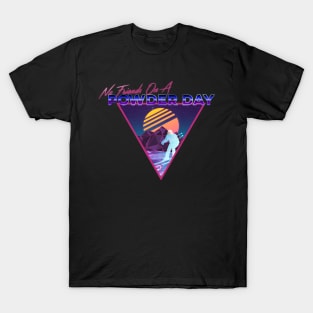 Retro Vaporwave Ski Mountain | No Friends On A Powder Day | Shirts, Stickers, and More! T-Shirt